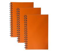 TENLITE A5 Spiral Notebooks - (Set of 3) Stylish Orange Lined Notepads with Hard Covers & 140 Ruled Pages - Durable Twin Wire Journals for School, Office, Study, Creative Writing & Daily Notes