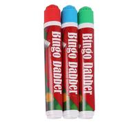 TENLITE Bingo Dabbers Pack of 48 - Non Drip Dot Markers & Ink Dauber Pens in Bright Red, Blue & Green | Bingo Marker Pens for Tickets, Raffles, Flyers & Crafts