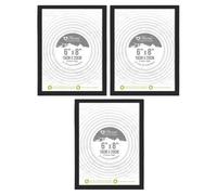 TENLITE Black Photo Frames - 6 x 8 Inch with Styrene Front, Dual Orientation (Landscape or Portrait), Includes Desk Stand & Wall Mounting, Ideal For Home or Office Décor (15 x 20cm) - (Set Of 3)