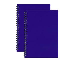 TENLITE - BLUE Colour A5 Spiral Notebooks - Twin Wire Bound 2-Pack with 140 Lined Pages & Sturdy Hard Covers - Perfect for Note-Taking, Journaling, School & Office Essentials