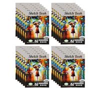 TENLITE Bulk Buy 24 PCS - Amazing Design A3 Sketch Book (30 Sheets) of 130 GSM White Cartridge Paper Center Pinning Book 100% Acid Free Ideal for Professional Artists Drawing Sketching Doodling.