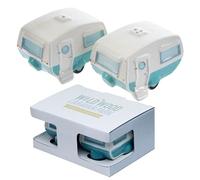 TENLITE Caravan Salt and Pepper Set - Home is Where You Park It Ceramic Shakers, Retro Camper Van Kitchen Accessories, Motorhome Gifts, Camping & Caravan Park Decor.
