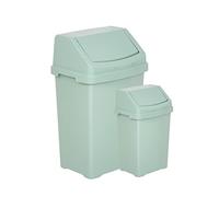 TENLITE Combo + Silver Sage Swing Style Lid Bin Strong High Grade Plastic Waste Rubbish Trash Under Kitchen Counter Bin for Home/Office.