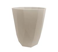 TENLITE Diamond Design 8L Waste Paper Bin - Elegant Plastic Trash Can with Non-Slip Base | Modern Open-Top Rubbish Bin For Home & Office - Ideal For Bedroom, Bathroom, Kitchen - (BEIGE)