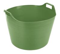 TENLITE Extra Large 75L Flexi Tub Storage Bucket/Multipurpose Rubber Flexible Container with Handles For Home & Garden - MADE IN U.K (Lime Green)