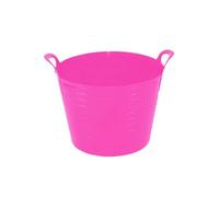 TENLITE Heavy Duty Plastic 50L Bin Dustbin/ Small Mixing Tray 70cm x 70cm Sand Pool Pit Tray For Playing/ 14L Strong Plastic Multi-Purpose Storage Bucket Home Garden (Pink, 42L FLEXI TUB)