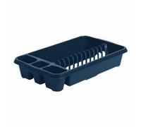 TENLITE High Grade Plastic Medium Dish Drainer Tray Draining Board, Dish Drying Rack For Plates (47.00 x 27.50 x 9.00 cm) For Kitchen Countertop (Medium Dish Drainer, Navy)