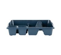 TENLITE High Grade Plastic NAVY Colour Large Dish Drainer Tray Utensil Holder, Draining Board, Dish Drying Rack for Plates and Cutlery 46.50 x 38.00 x 9.00 cm For Kitchen Countertop (1)
