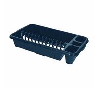 TENLITE High Grade Plastic NAVY Colour Medium Dish Drainer Tray Utensil Holder, Draining Board, Dish Drying Rack for Plates and Cutlery 47.00 x 27.50 x 9.00 cm For Kitchen Countertop.