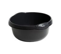 TENLITE High Grade Plastic Round Bowl with Integral Handle | Stylish Design Strong Durable with High Gloss Chic Finish Home & Basin, Sink Organiser Multipurpose Use - (Midnight Greyish, 28cml)