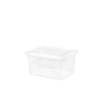 TENLITE Large with Lid Strong Plastic Stackable Nestable Clear Container For Home Office (37 Litre)