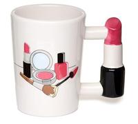 TENLITE Lipstick Handle Ceramic Mug - Makeup Lover Coffee Cup, Novelty Beauty Gift for Women, Glam Cosmetic Design, Unique Tea Cup for Makeup Artists & Fashion Lovers.