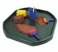 TENLITE Multipurpose Small Durable Plastic Tuff Tray for Cement Mixing, Plaster, Messy Crafts & DIY - Pack of 1, Dark Green