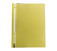 TENLITE (Pack of 100) A4 Plastic Document Folders - Clear Front Report Files with Twin Prong Fasteners for Organising Office Papers, Student Work & Business Presentations - (Yellow)