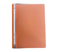 TENLITE (Pack of 100) A4 Plastic Document Folders - Clear Front Report Files with Twin Prong Fasteners for Organising Office Papers, Student Work & Business Presentations - (Orange)