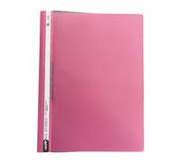TENLITE (Pack of 100) A4 Plastic Document Folders - Clear Front Report Files with Twin Prong Fasteners for Organising Office Papers, Student Work & Business Presentations - (Pink)