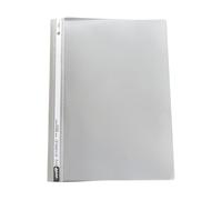 TENLITE (Pack of 100) A4 Plastic Document Folders - Clear Front Report Files with Twin Prong Fasteners for Organising Office Papers, Student Work & Business Presentations - (Grey)