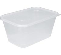 TENLITE PACK OF 2 Large Storage Box with Lid Strong Plastic Stackable Nestable Container Home Office Clear (1000 ML)