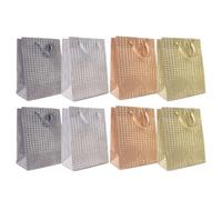 TENLITE (Pack Of 8) - Large Glitter Gift Bags - 4 Assorted Metallic Colours - Reusable Present Bags with Ribbon Handles for Birthday, Christmas, Wedding, Anniversary & Party Gifts - Gift Bags Set.