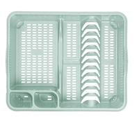 TENLITE Plastic Rectangular Washing Up Bowl/Large Dish Drainer/Large Cutlery Tray for Kitchen Regular use (Dish Drainer, Silver Sage)