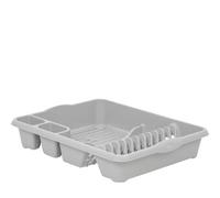 TENLITE Plastic Rectangular Washing Up Bowl/Large Dish Drainer/Large Cutlery Tray for Kitchen Regular use (Dish Drainer, Soft Grey)