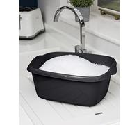 TENLITE Rectangular Washing Up Bowl Wash Up Dish washing Washtub, Approx 12 Litre, 39 x 32 x 16 cm - (Midnight Greyish)