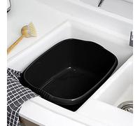 TENLITE Rectangular Washing Up Bowl Wash Up Dish Washing Washtub, Approx 12 Litre, 39 x 32 x 16 cm - Midnight Greyish Or Dark Grey.