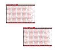 TENLITE (Set Of 2) 2026 A1 Year Wall Planner Calendar - Extra Large 85cm x 58cm Laminated Dry Wipe Yearly Organiser with Reusable Stickers and Marker Pen - Perfect For Office, Home, School or Library