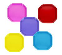 TENLITE Set of 5-70 x 70cm Small Mixing Tray - Pink, Purple, Sky Blue, Red & Yellow Strong Plastic Trays for Paint Mixing, DIY Projects, Craft Work, Cement, Plastering & Home Renovation Tasks