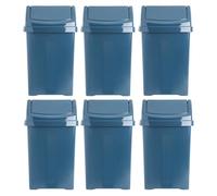 TENLITE - SET OF 6 X Swing Bin 25L Waste Bin with Flip-Top Swing Lid | Plastic Rubbish Bin for Strong & Compact Trash Bin for Home, Bathroom, Office or Indoor/Outdoor Counter Use