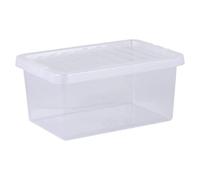TENLITE Small with Lid Strong Plastic Stackable Nestable Clear Container For Home Office (11 Litre)