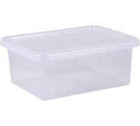 TENLITE Small with Lid Strong Plastic Stackable Nestable Clear Container For Home Office (17 Litre)