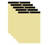 TENLITE - Visual Memory Aid A4 Yellow Legal Pads 50 Sheets Top Perforated Feint Ruled Margin 60GSM Paper Notepad Memo Book Office Executive Refill Legal Lined Writing Pads.