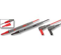 TENMA 10A 4mm Right Angle Banana Plug to Probe Test Lead Set - 1.2m Red & Black Flexible Leads, CAT II 1000V, Shrouded Connectors (72-9340)