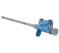 TENMA 6A Pincer Clip 4mm Test Probe - Blue, Reinforced Insulation, 1000V CAT II - Safe Electrical Testing for Electronics & General Purpose - 76-1564