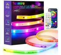 Tenmiro Smart IC LED Strip Lights 100ft for Bedroom, Multi Color LED Strip Lights on One Line, Bluetooth App Control, Sync