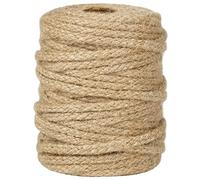 tenn well 5mm Thick Jute Twine String, 30M Braided Jute Garden Rope for Gardening, Cat Scratcher, Gift Wrapping and Crafts Decoration (Brown)