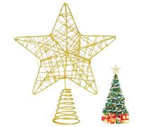 Tenn Well Christmas Tree Topper, Gold Glitter Star Tree Topper for Christmas Decorations (18cm x 22cm)