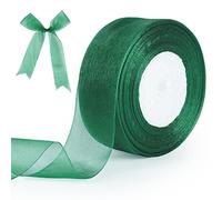 tenn well Green Chiffon Ribbon 40mm, 45 Meters Double Faced Soft Chiffon Ribbon for Gift Wrapping, Crafting, Hair Bows, Wedding Party and Christmas Decoration