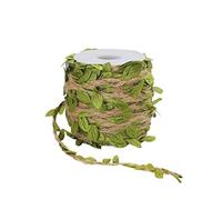 tenn well Green Leaves Jute String, 20M Natural Jute Twine String Leaf Ribbon for Wedding Party Favor Home Garden Decoration