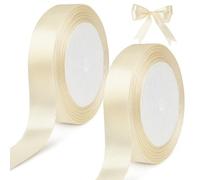 tenn well Ivory White Satin Ribbon 20mm, 44 Meters Smooth Fabric Satin Ribbon for Gift Wrapping, Crafting, Hair Bows, Wedding Party and Christmas Decoration