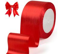 tenn well Red Satin Ribbon 50mm, 22 Meters Fabric Satin Ribbon