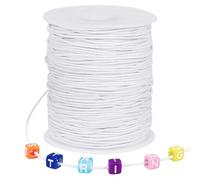 Tenn Well Stretchy Elastic String, 1mm X 100m Elastic String for Bracelet Necklaces Jewelry Making, Beading, Knotting, Binding, Wrapping and Crafts (White)