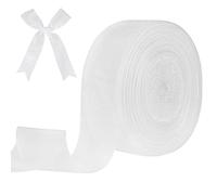 tenn well White Chiffon Ribbon 40mm, 45 Meters Double Faced Soft Chiffon Ribbon for Gift Wrapping, Crafting, Hair Bows, Wedding Party and Christmas Tree