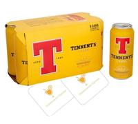 Tennents 8 Pack Cans + 2 Celebration Spirits Beer Mats