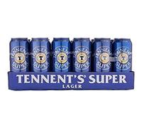 Tennent's Super Strong Lager Beer, 7.5% ABV - Ideal Beer Party Pack - 500 ml x 24