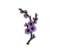TENNER.LONDON FLORAL Iron on/Sew On Embroidered Patch Applique flower bloom Embroidery Motif transfer (Purple)