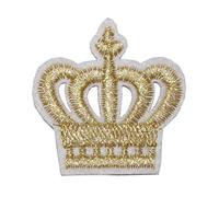 TENNER.LONDON Royal Crown Iron on/Sew On Embroidered Patch Applique Golden King Embroidery Queen Motif transfer