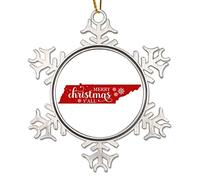 Tennessee Christmas Ornaments for Kids American State USA States Christmas Decor Metal Snowflake Ornaments Gift Merry Christmas Y’all Christmas Tree Decoration Keepsake