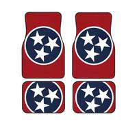 Tennessee Flag 4 Pcs Universal Car Floor Mats Set, Vibrant Printed Auto Floor Liners Non-Slip For Car